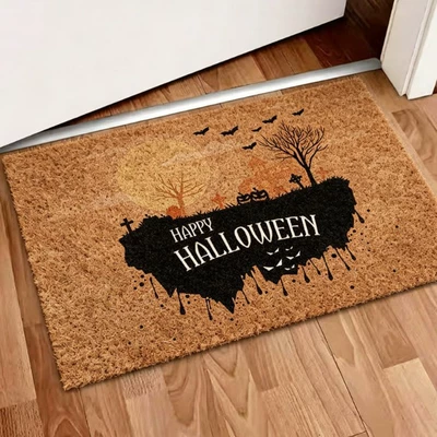Avtomobil döşəmə paspasları — Palm Fiber Loop Mud-Scraping Foot Mats - zx-halloween-moment-h15-3040-silk-circle-without-overlocking