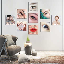 半永久装饰画眉眼唇挂画美睫美甲宣传画美容院海报纹绣图片墙壁画