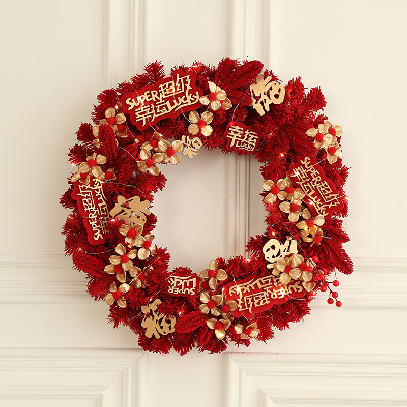 De alta gama de simulación rojo fortuna árbol Año Nuevo Festival celebración cubo decoración del hogar Accesorios decoración flor traje año Flor al por mayor