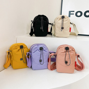 Cross-Border Crossbody Bag, Women's Personalized Water Cup Bag, Multi-Functional, Compact and Portable Mobile Phone Bag, Women's Versatile Casual Canvas Bag