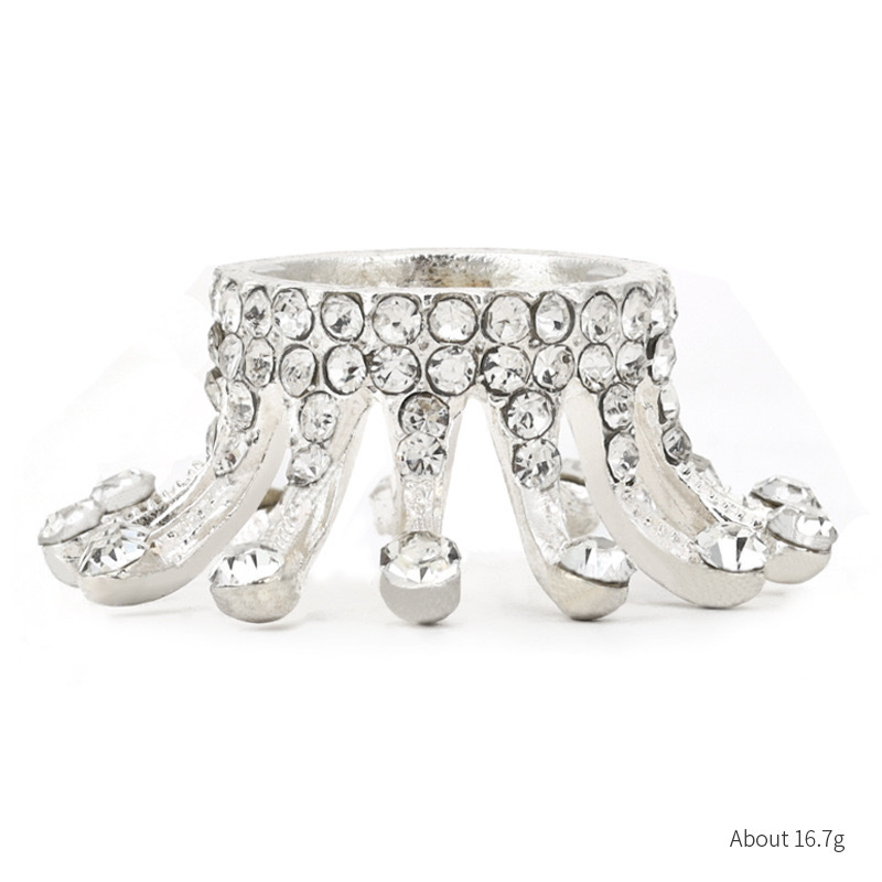 Cruz-frontera uñas corona pluma titular aleación rhinestone oro plata vintage pintado pluma titular almacenamiento herramienta al por mayor