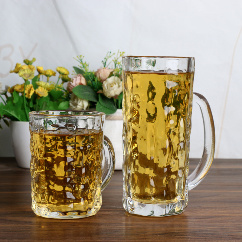 transparent Glass Beer mug bark Beer cup Tea cup Drinks glass thickening Heat Beer mug