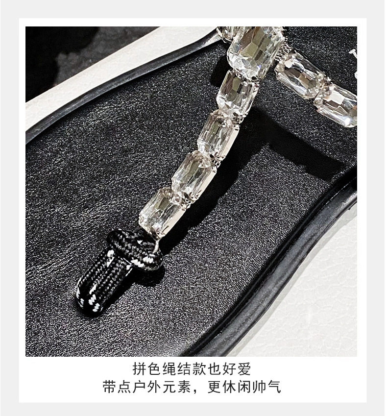 Dép sandal nữ quai ngang thắt nút, đế bằng, khóa dán, mũi tròn — Màu nâu pha lê, Màu nâu thắt nút, Màu đen thắt nút chi tiết 10
