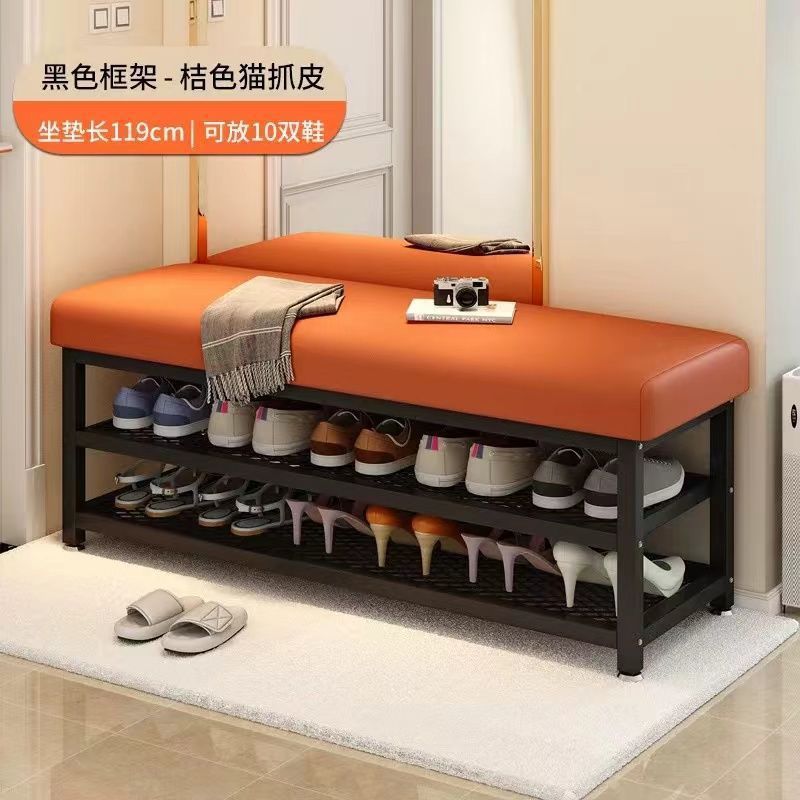 Cambio de taburetes de zapatos puerta de entrada de asiento taburete de zapatos portable paquete suave de lujo ligero creativo taburete rack de zapatos