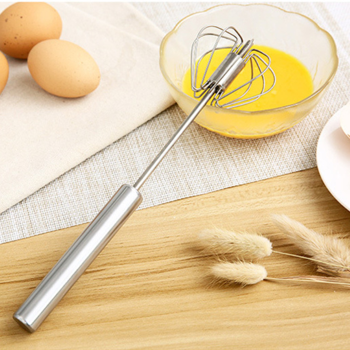 Stainless Steel Semi-Automatic Egg Beater Cream Whipping Stick Household Press-Type Rotating Egg Mixer Manufacturer