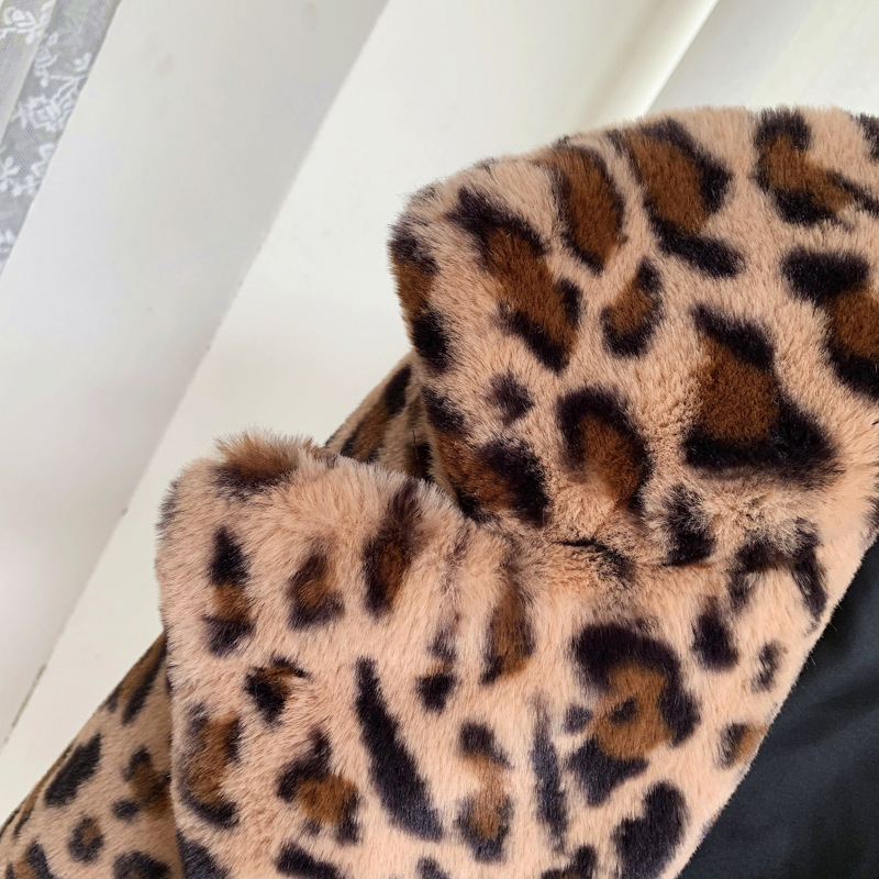 Dames luipaardprint imitatiebont jas herfst en winter_voghion.com