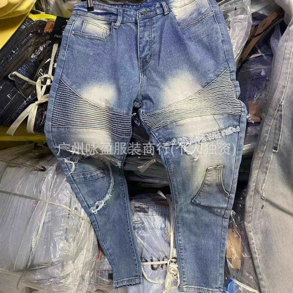 [男士牛仔裤cargo jeans of men破洞牛仔裤男士长裤批发Mens jeans]