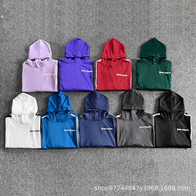 Palm Angels Palm Angel new logo drawstring striped hooded sports sweater men's and women's loose hoodie