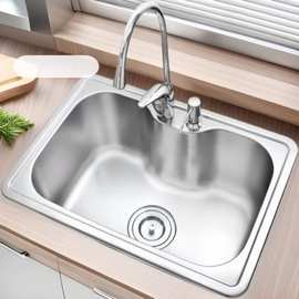 SUS304一体成型不锈钢盆厨房洗菜盆家用不锈钢商用大盆洗碗池水槽