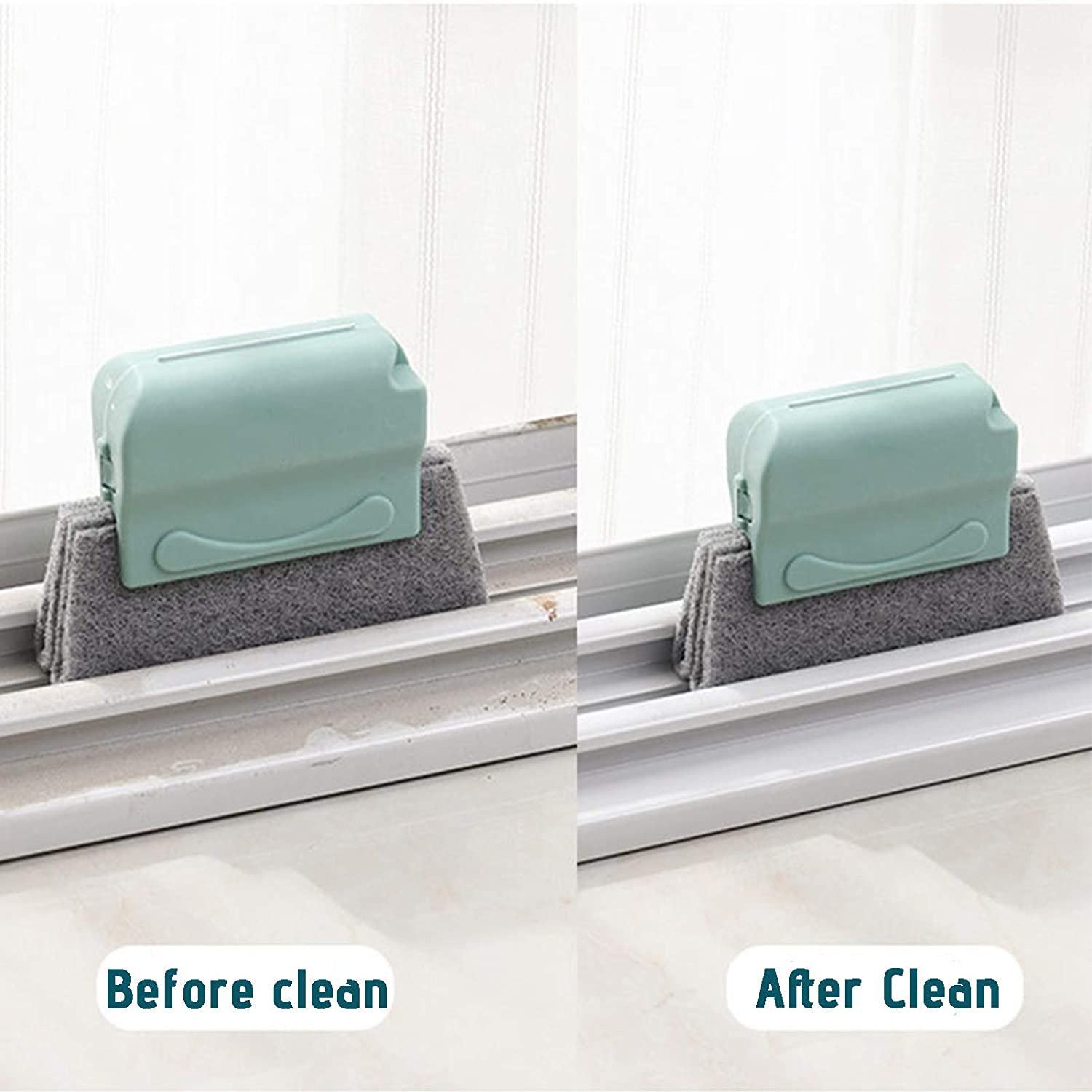 Cross-border 9-piece ventana pista Magia estropajo mano cóncava brecha herramienta de limpieza cepillo Kit de limpieza de ventanas