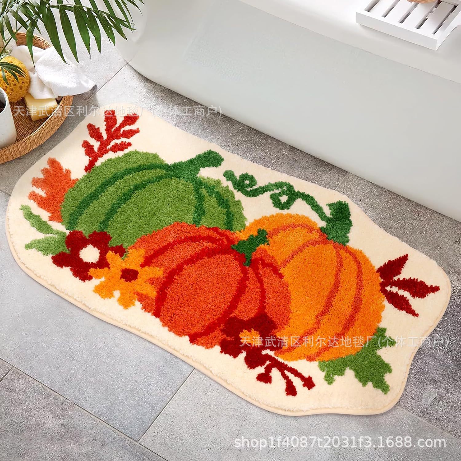 Alien Light Luxury Thanksgiving Cashmere Floor Mat Household Bathroom Toilet Water Absorbent Non-Slip Foot Mat Sofa Coffee Table Mat
