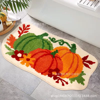 Avtomobil döşəmə paspasları – Alien Light Luxury Thanksgiving Cashmere - pumpkin-5-5080cm-soft-plush-feel