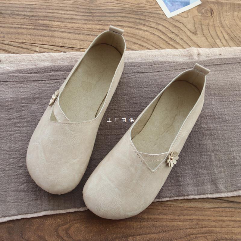Soft Sole Single-layer Shoes Women's Spring and Summer New Arrival Mori Women's Artistic Shallow Mouth Flat Shoes All-match Women's Shoes One-step Retro Milk Shoes