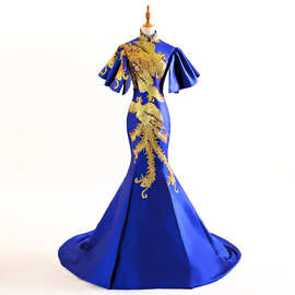 影楼主题服装2022新款旗袍长款舞台走秀演出修身中国风模特礼服女