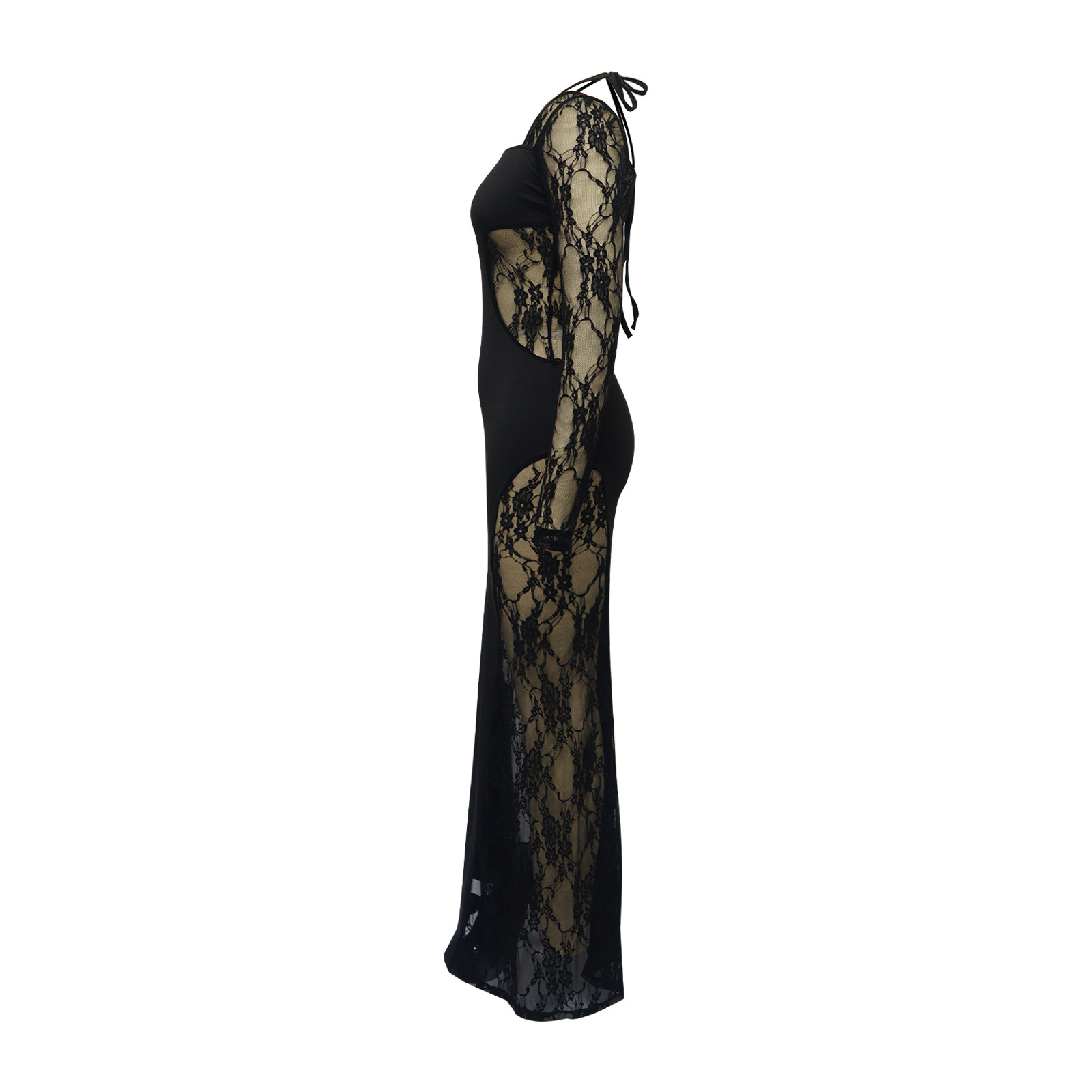 Elegant Women's Lace Splicing Evening Dress For Special Occasions_voghion.com
