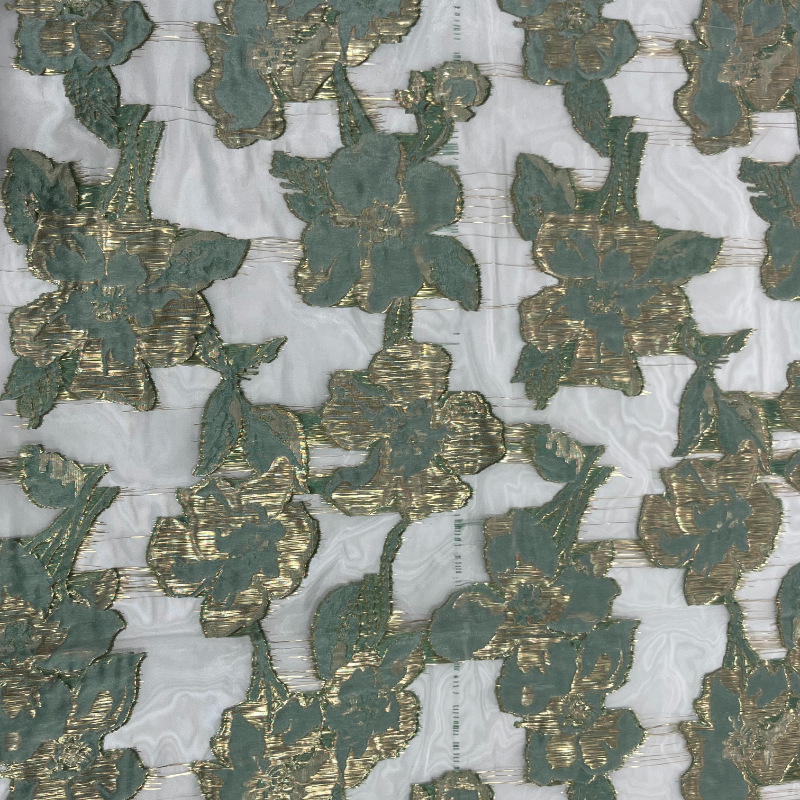 25 nuevo tejido de ergena todo poliéster después de la artesanía de ergena jacquard vestido de moda de tela de mujer en stock