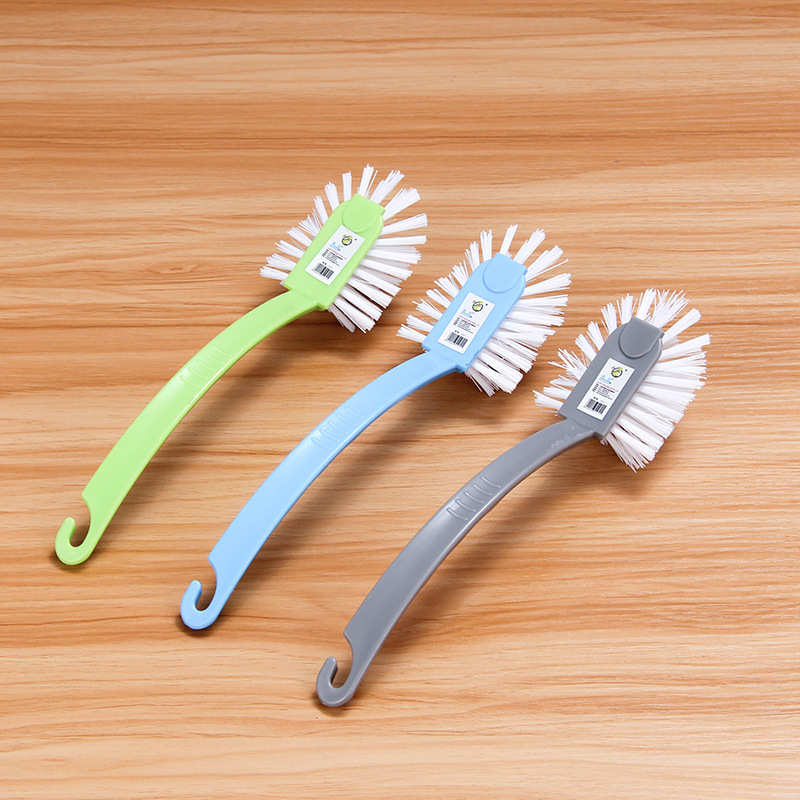 Cepillo de limpieza de plástico para cocina, especializado para comercio exterior y ventas transfronterizas, para limpiar ollas y platos, cepillo mágico con mango.