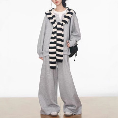 7.20新品 WESTAYOON 休闲运动灰色卫衣套装女韩系通勤百搭高级感