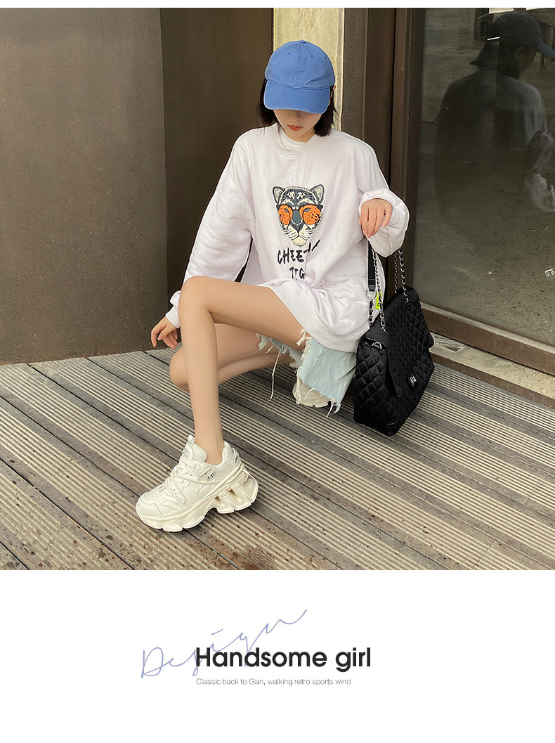 Chaussures plateforme daddy femme, baskets de skate polyvalentes_voghion.com