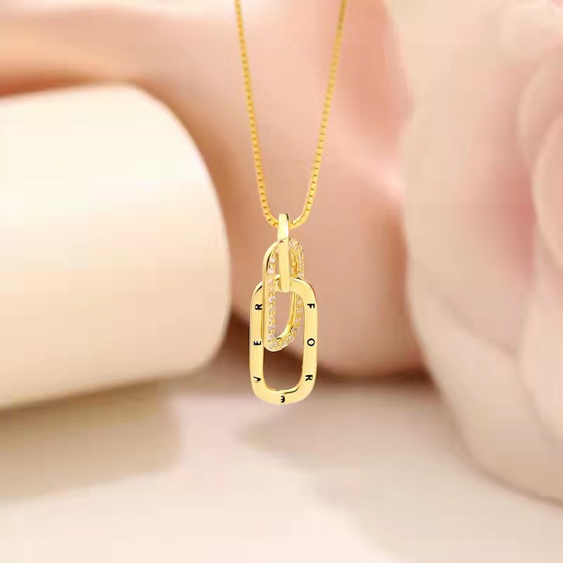 3g Weight 925 Sterling Silver Pendant Material Pendant Necklace Classification 925 sterling silver Chain Material 925 Sterling Silver Geometric Letter Pendant Necklace
