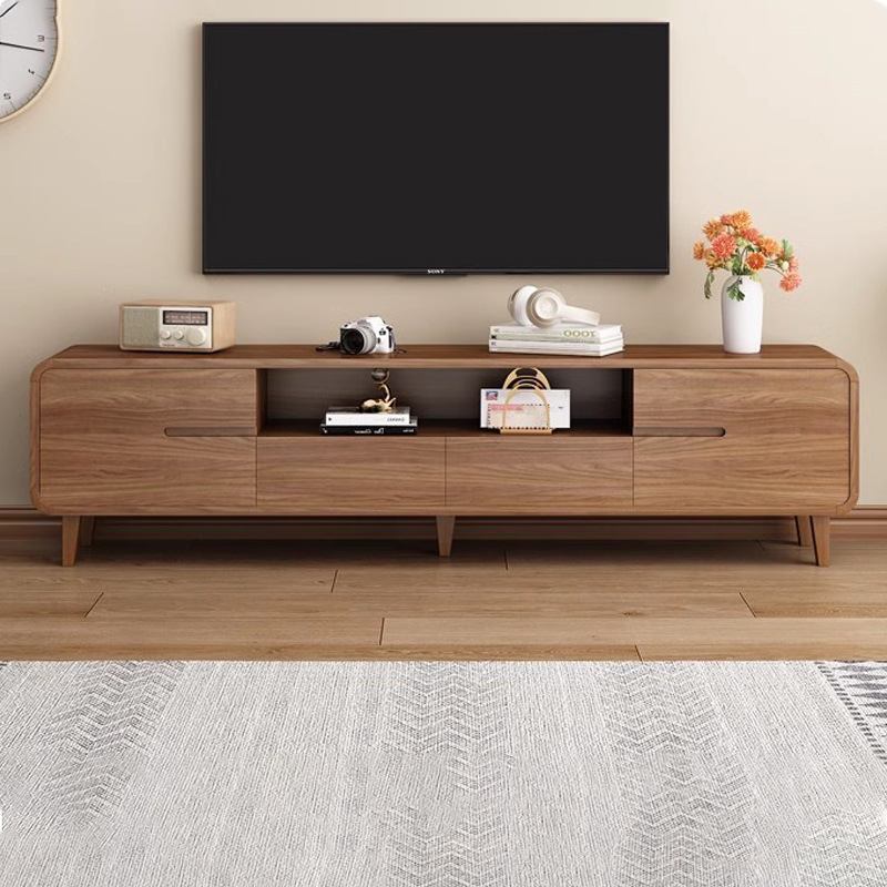 Tv Cabinet for Small Apartments, Living Room, Home Use, Simple Modern Coffee Table Set, Floor-Standing Solid Wood, 2026 New Model Tv Cabinet