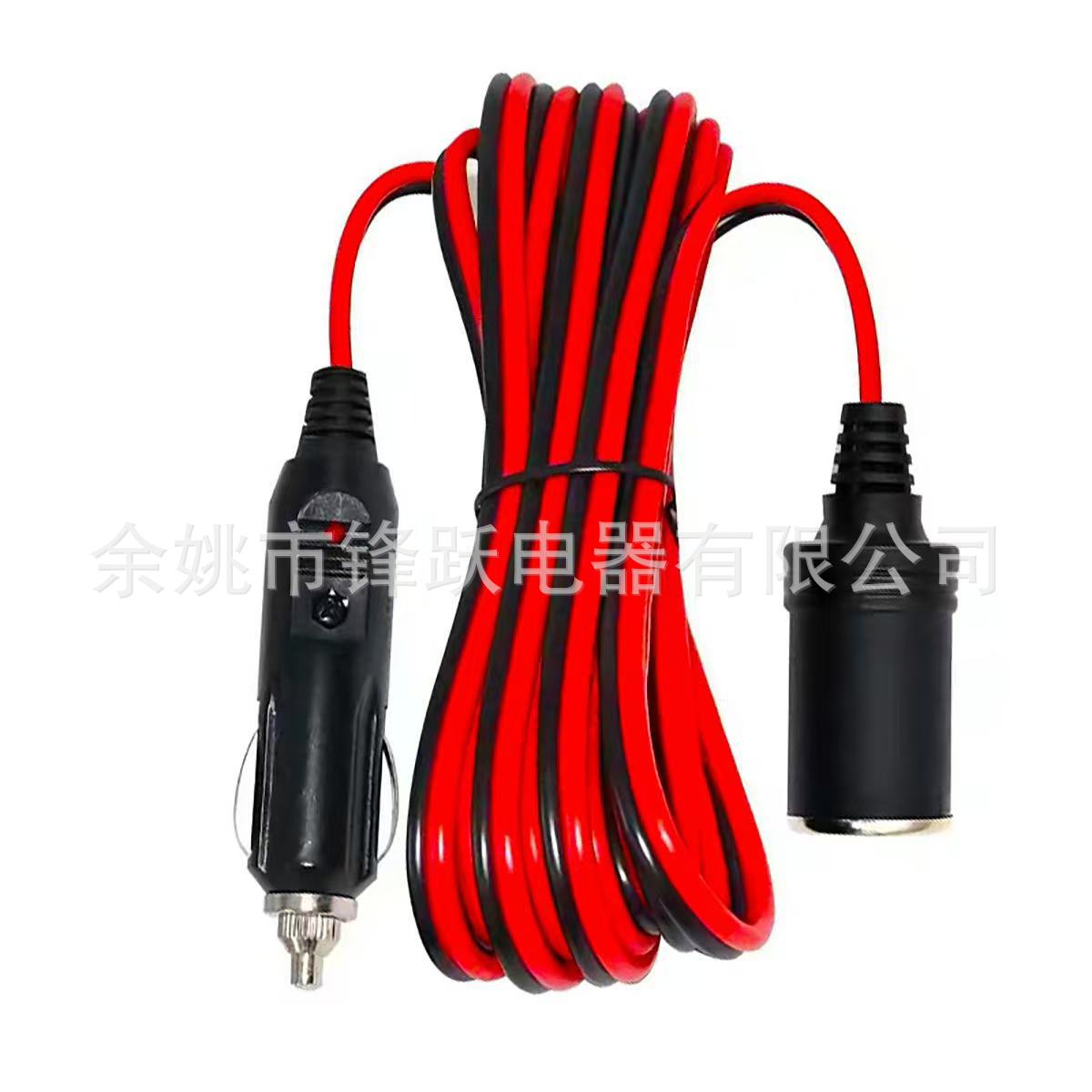 3 m cigarette lighter extension cord 12V/24V male plug adapter 16AWG heavy duty extension cord LED light