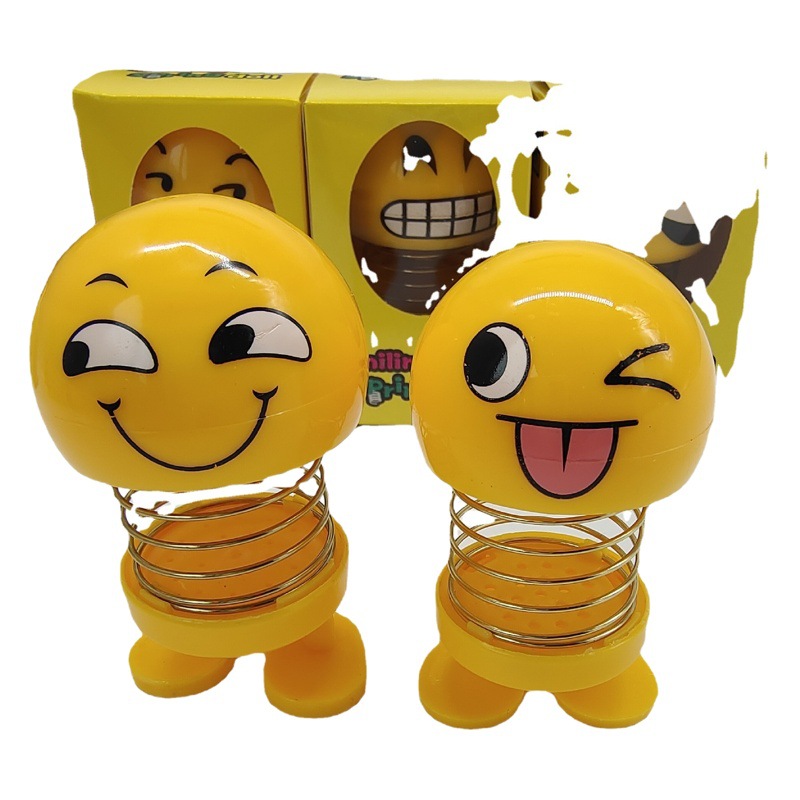 Spring shaking head doll cartoon decoration car facial expression bag car decoration car decoration supplies TikTok same style