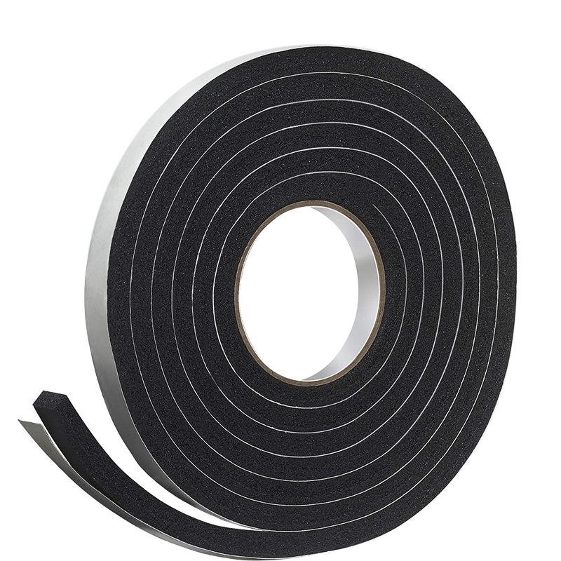 Puerta de coche negro EVA a prueba de viento esponja de una sola cara Cinta de esponja silenciosa engrosada puerta y ventana insonorizada tira de sellado