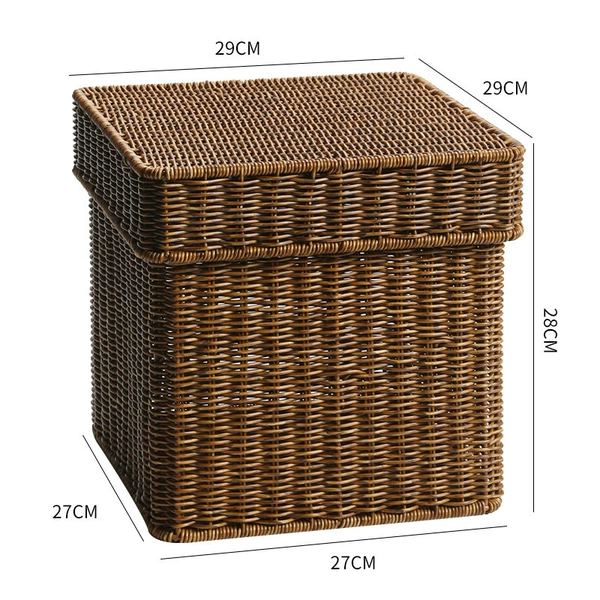 Dark coffee color 29*29*28cm with lid