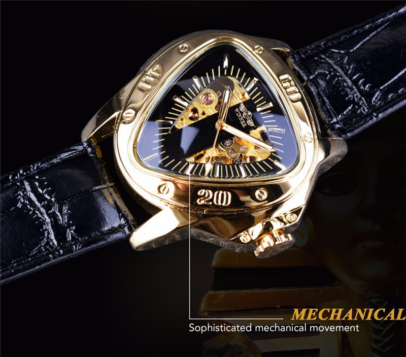 Men's Automatic Mechanical Watch With Triangular Dial And Case_voghion.com