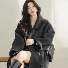 双面羊毛大衣女秋冬2025新款高级感韩版宽松中长款赫本风毛呢外套