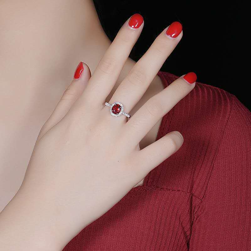 Colorful Ruby Gemstone Ring For Women Gold Plated With Diamonds_voghion.com