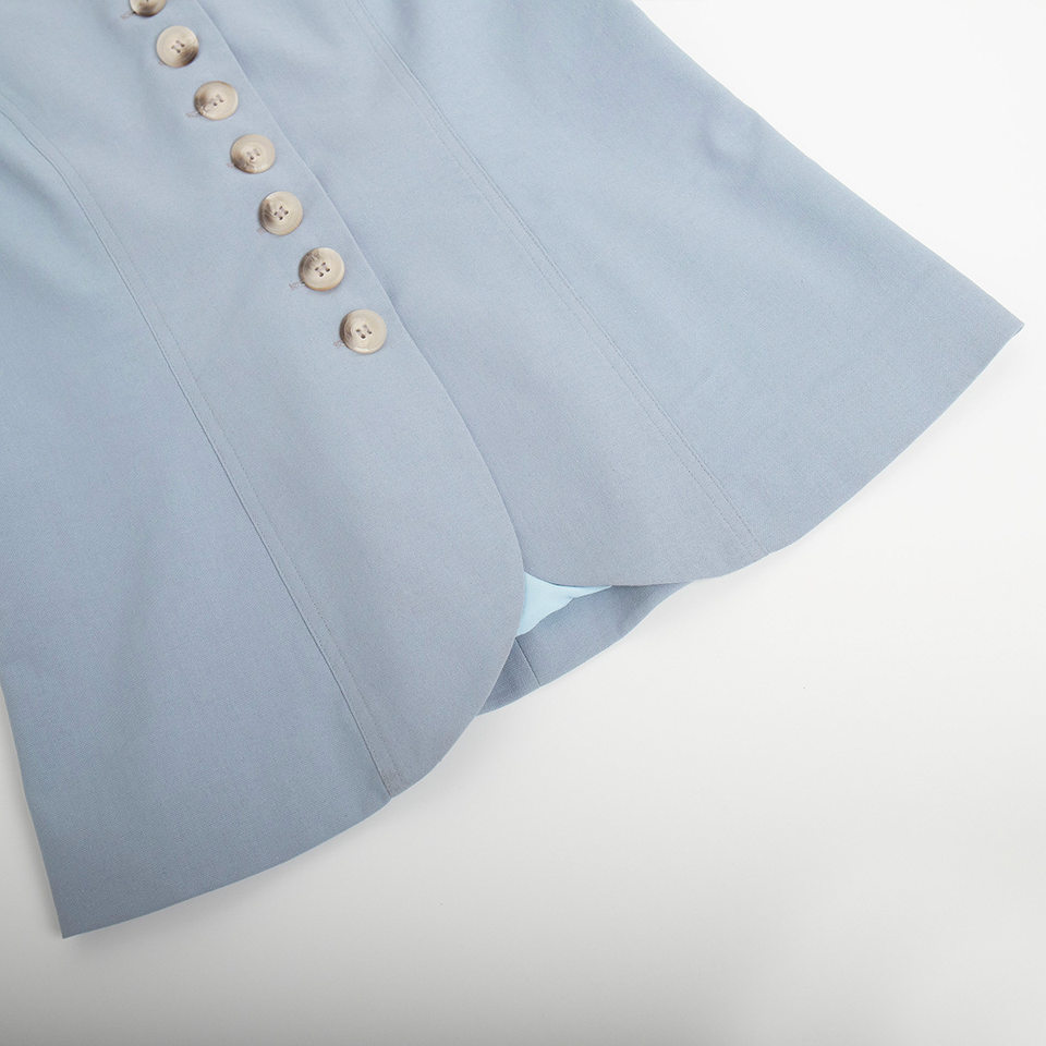 Bộ vest gile và quần short nữ chất liệu lanh cotton, áo khoét vai không tay, kiểu công sở — Màu mơ, Màu nâu đậm, Màu trắng, Màu xanh nước biển chi tiết 59