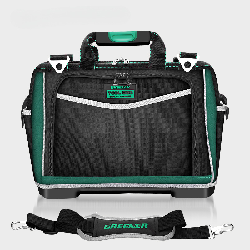 Kit de herramientas de bosque verde, lona multifuncional resistente y duradera, bolsa especial para electricista portátil de reparación y instalación de hombres