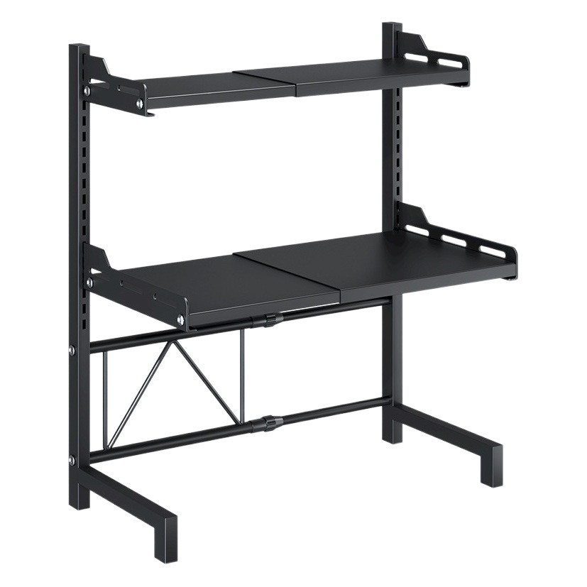 Kitchen Microwave Storage Rack, Adjustable and Retractable, Spice Rack, Rice Cooker Rack, Dish Rack, Floor-Standing Spice Rack