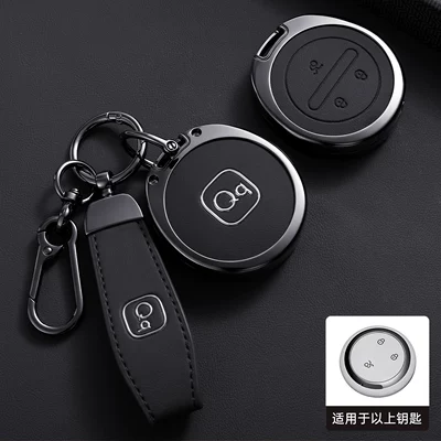 of Chery Qq3Ev Key | Car key bag - opp-bag-model-a-smart-3-button-shell-hand-strap-buckle-high-end-grab-black