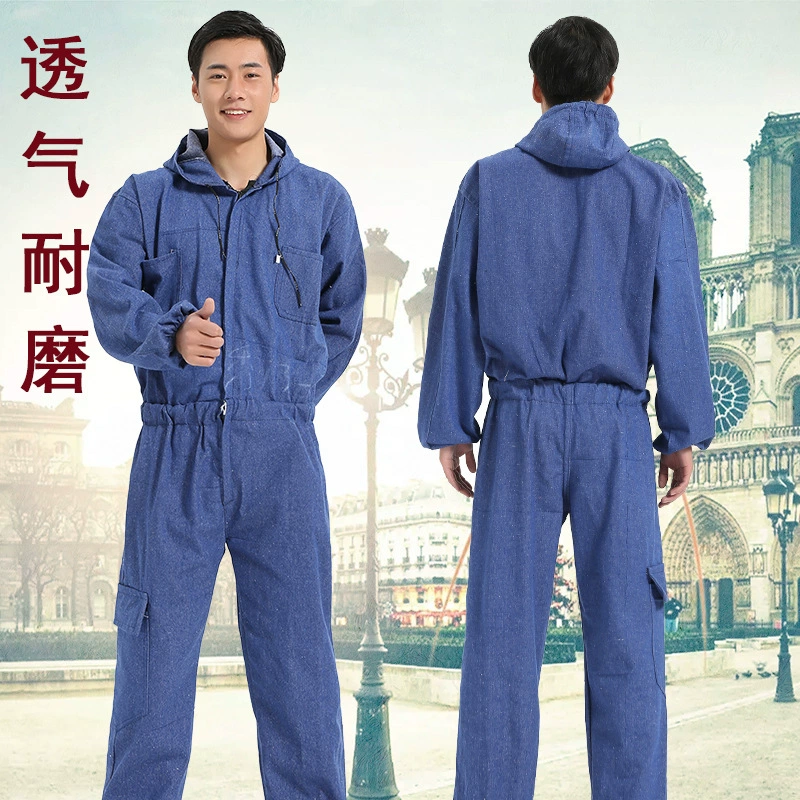 Спленный джинсовый комбинезон дышащий костюм