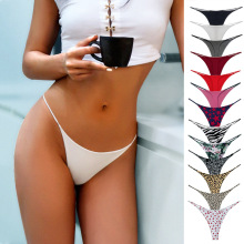 G010T 新版欧美双层细带性感丁字裤低腰双层比基尼纯棉女T型内裤