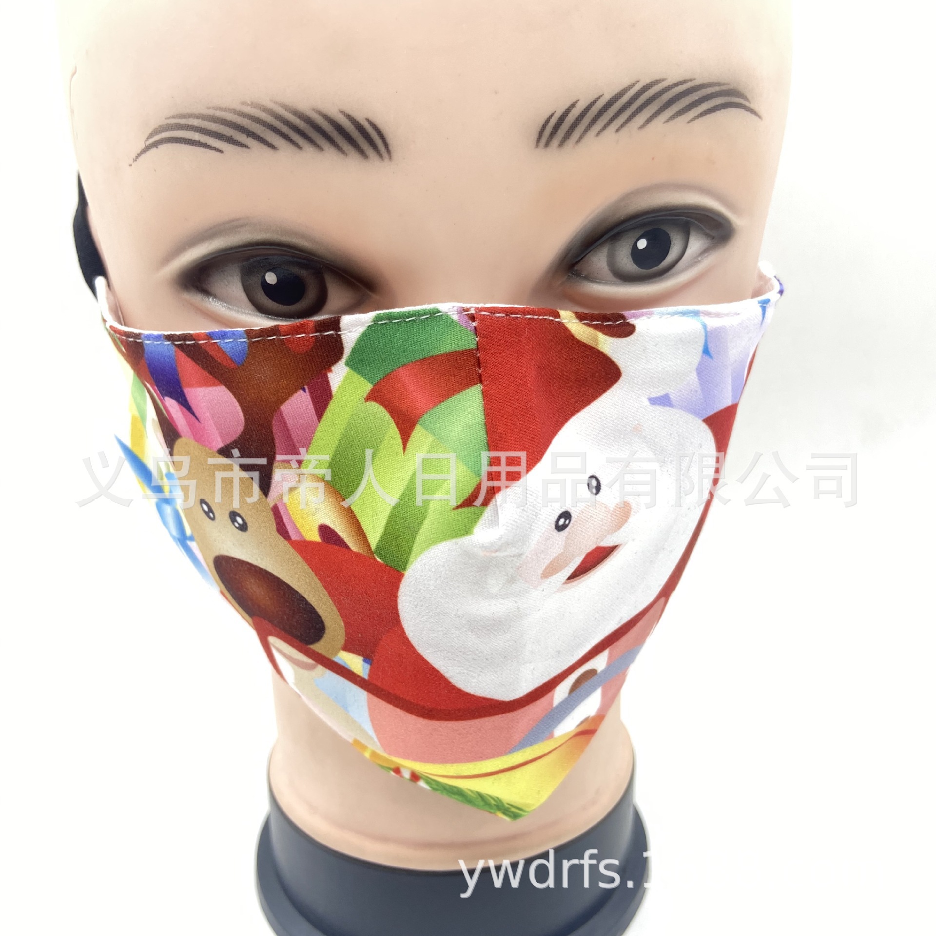 圣诞节口罩可水洗卡通棉布口罩圣诞老人口罩时尚成人面罩可
