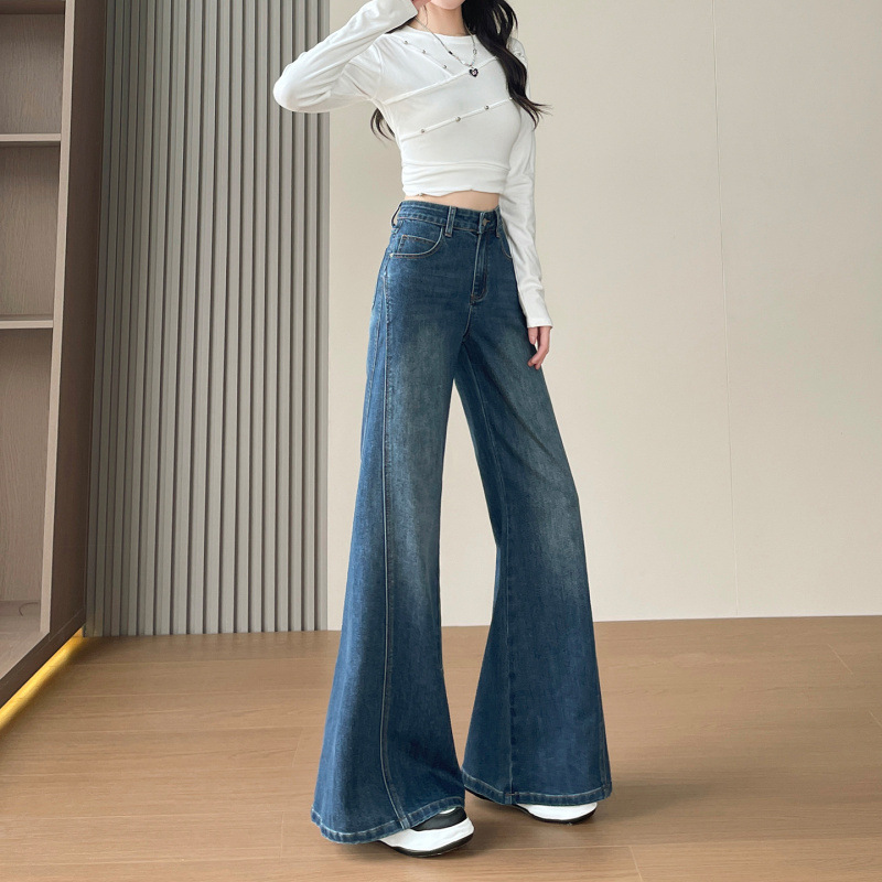 Vintage herramientas jeans de boquilla grande para mujeres 2026 otoño nuevo delgado suelto cubrir la carne gorda MM pies largos pantalones de piernas largas image 4