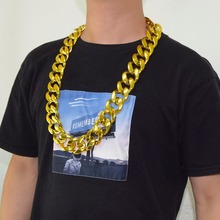 大金链子仿真塑料项链假粗金项链直播演出道具网红土豪装饰恶搞笑