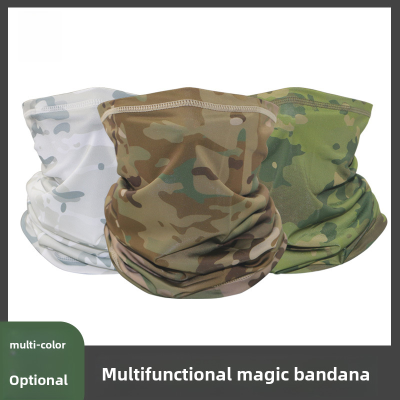 Camouflage Ice Silk Scarf Multifunctional Magic Headscarf Quick-drying Outdoor Cool Riding Military Fan Tactical Mask