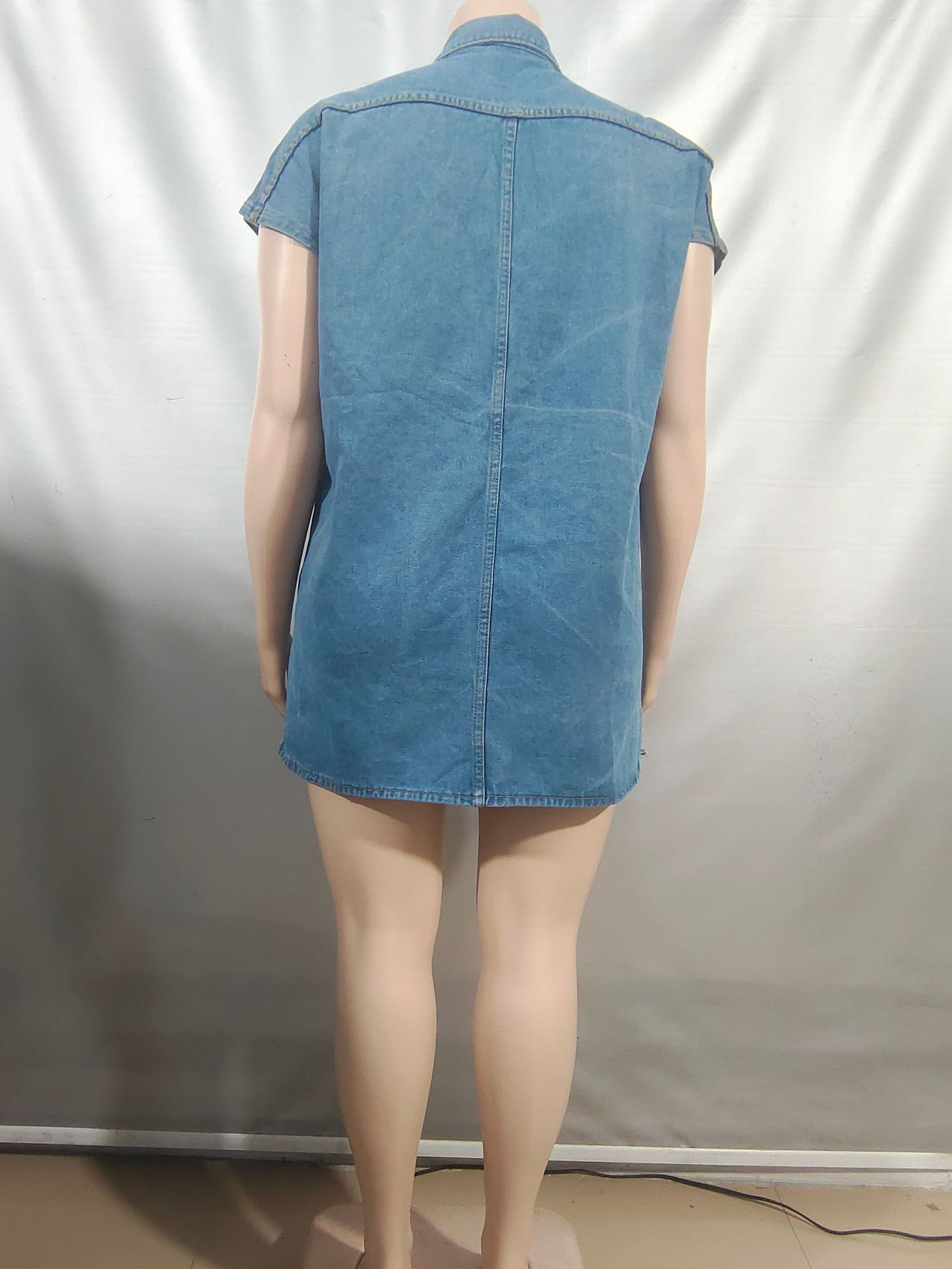 Chaleco vaquero mujer chaqueta sin mangas casual estilo moda_voghion.com