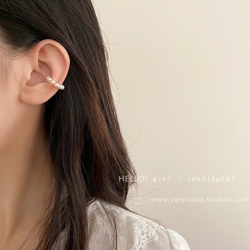 Delicate wind elegant temperament pearl ear bone clip female fairy forest style ultra-fairy simple personality ear clip no ear hole earrings 