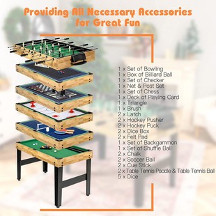 Xingchi 10-in-1 Billiard Table, Table Tennis, Ice Hockey, Table Football, Children's Educational Toy Table, Multi-Functional Table