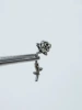 Rose flower curved stem earrings