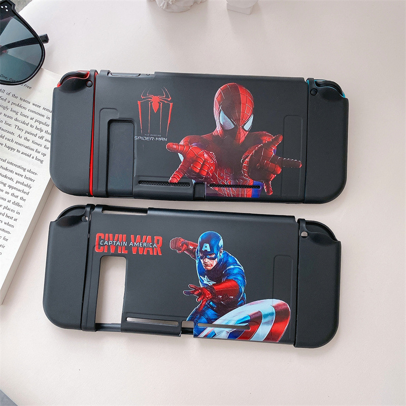 Spider-Man Suitable Nintendo OLED Silicone Soft Painted Drop-Resistant Cover Split Nns Handheld Game Case