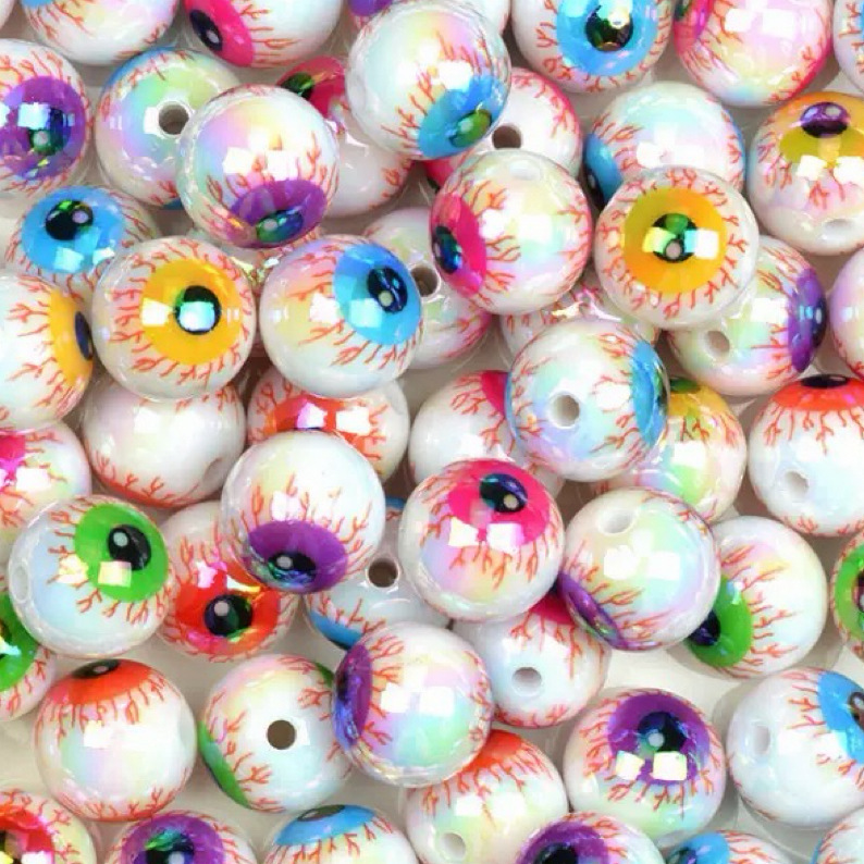 16mm Acrylic Colorful Horror Eyeball Beads Uv Electroplated Eye Beads DIY Handmade Beaded Pen Accessories 16mm Acrylic Colorful Horror Eyeball Beads Uv Electroplated Eye Beads DIY Handmade Beaded Pen Accessories