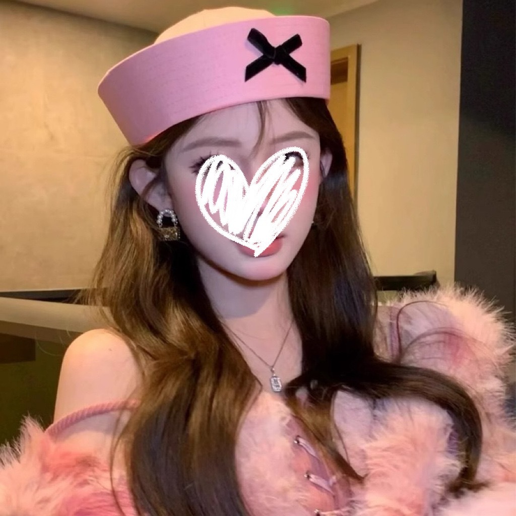 蝴蝶结可爱粉色水手帽韩版百搭甜美少女夏JK贝雷帽海军帽子翻檐帽