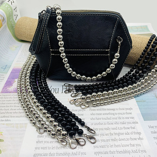 Black ABS anti-pearl chain bag accessories mobile phone shell decoration short chain Silver Pearl women's messenger bag belt